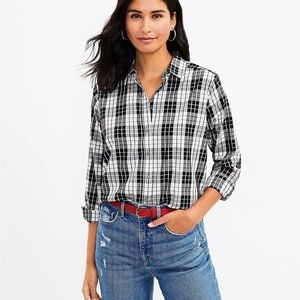 ✨ NWT Ann Taylor Loft Plaid Everyday Shirt